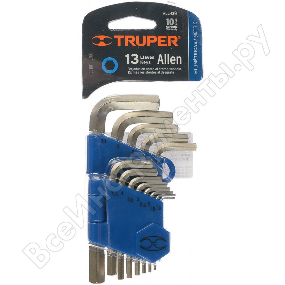 Набор шестигранных ключей truper 13 шт all - 13m 15542 - отзывы