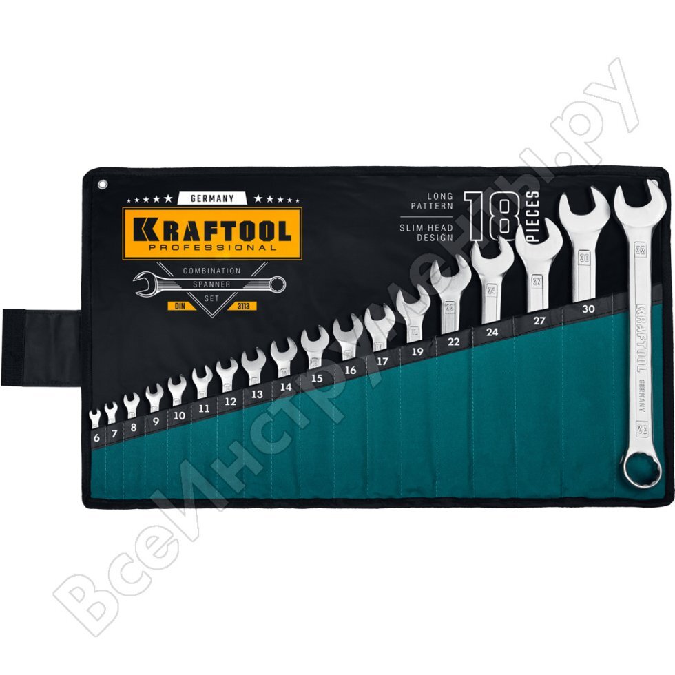 Набор комбинированных гаечных ключей kraftool 18 шт 6 - 32 мм  27079-h18_z01 - наличие