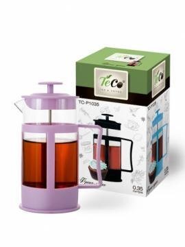 Френч-пресс TECO, TС-p1035- P (фиолетовый) 0,35 л. из пластика и стекла цветной - заказать