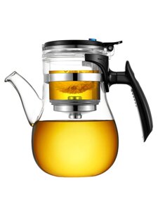 Vendor Чайник заварочный “Full Glass” с кнопкой и стеклянной колбой, 950 мл
