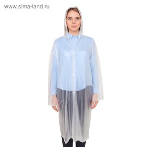 Дождевик-пончо взрослый, универсальный, цвет белый