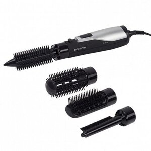 Фен-расческа Polaris PHS-0854 (800W, 3нас, прорез. корпус) черный/серебро