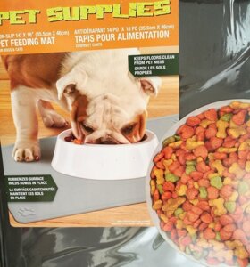 Противоскользящий коврик под миску Pet Supplies, 46х36 см, зелёный