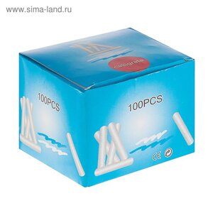 Мел школьный, белый, набор 100 штук, круглый, беспыльный, в картонной коробке