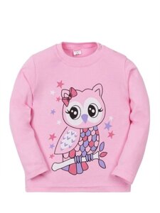 Кофта на кнопке для девочек Owl on a branch розовый, 1-4 года, арт. SM424