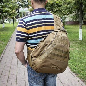 Мужской Однолямочный Тактичный "Камуфляжный" Рюкзак