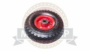 Колесо тачки тележки 4" 3,00х4"260х85) с камерой, подшипник 6004-2RS, метал. диск (CN)