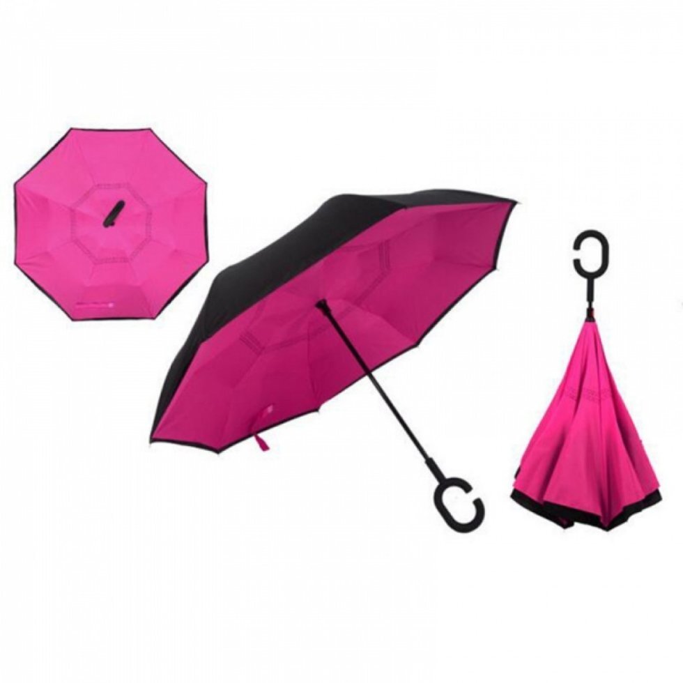 Зонт-наоборот антизонт Umbrella розовый - особенности