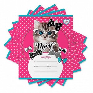 Тетрадь ученическая 12л (косая линейка) Cool Cat ErichKrause 46631ЕК