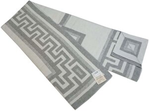 Хлопковый жаккардовый плед Vladi Греция 140х205 (Светло-серый)