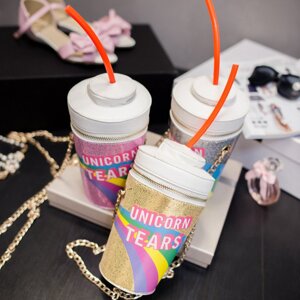 Модная сумка стакан Слезы Единорога Unicorn Tears (Серебристая)