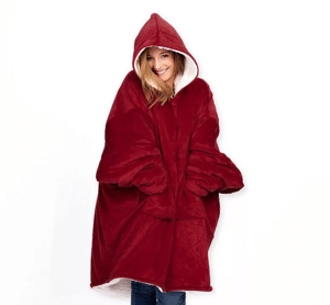Толстовка-плед с капюшоном Huggle Hoodie (Красный)