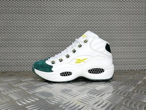 Размеры: 40, 43, 44, 45. Повседневная обувь Reebok для мужчин кроссовки мужские Reebok Question Mid White / Green / Yell