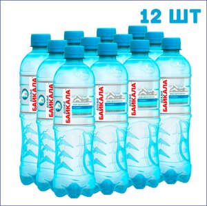 Вода питьевая "Волна Байкала" 0,5/12/ПЭТ/газ.